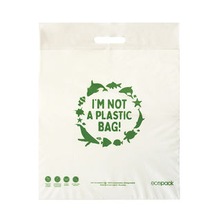 Punched Handle Bag Compostable Medium - Ecobags - Pack or Carton