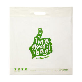 Punched Handle Bag Compostable Large - Ecobags - Pack or Carton