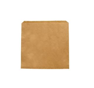 Recycled Kraft flat bag 215x215mm - Vegware