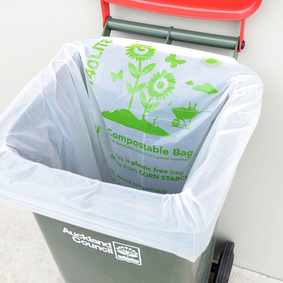 140L Compostable Wheelie Bin Liners, Roll Ecobags Rubbish Bags