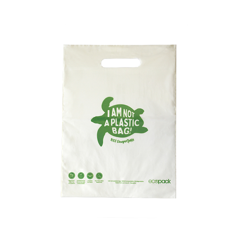 Punched Handle Bag Compostable Small 26x34cm, Pack - Ecobags